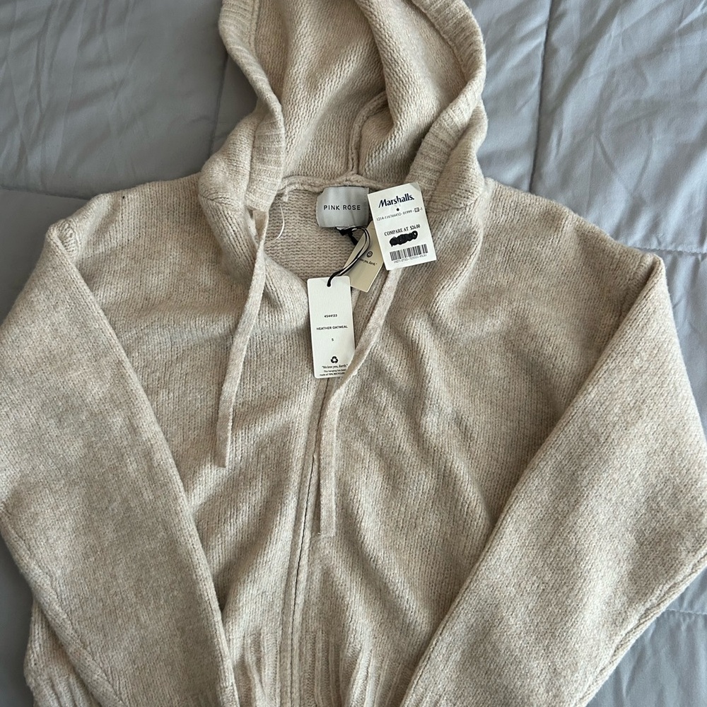 Pink Rose Soft Beige Knit Sweater